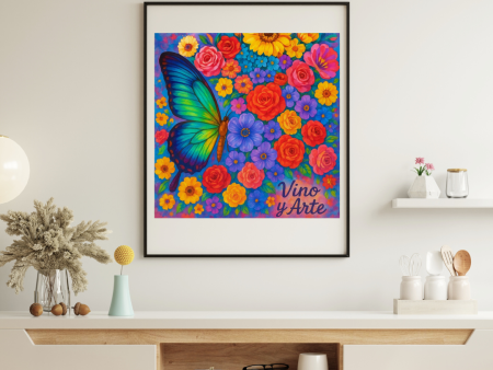 Mariposa con Flores - Flúor - Imagen 3