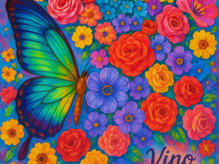 Mariposa con Flores - Flúor